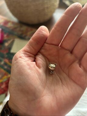 Pandora Sterling Silver Pet Cat and Bow Charm